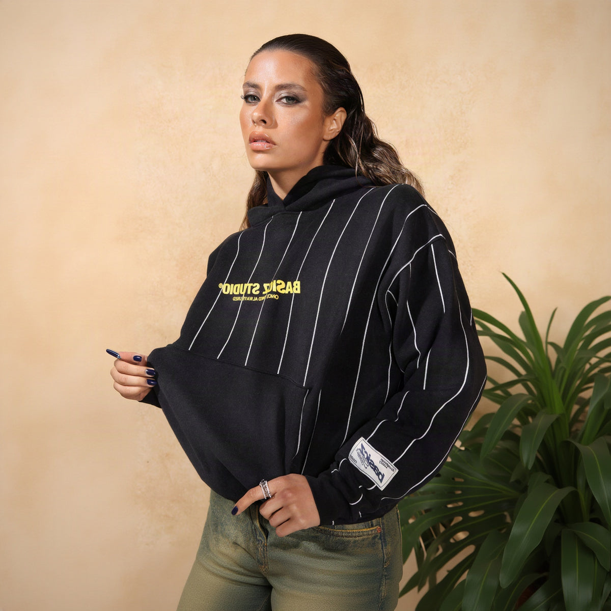 LOYALTY HOODIE — BLACK PINSTRIPE