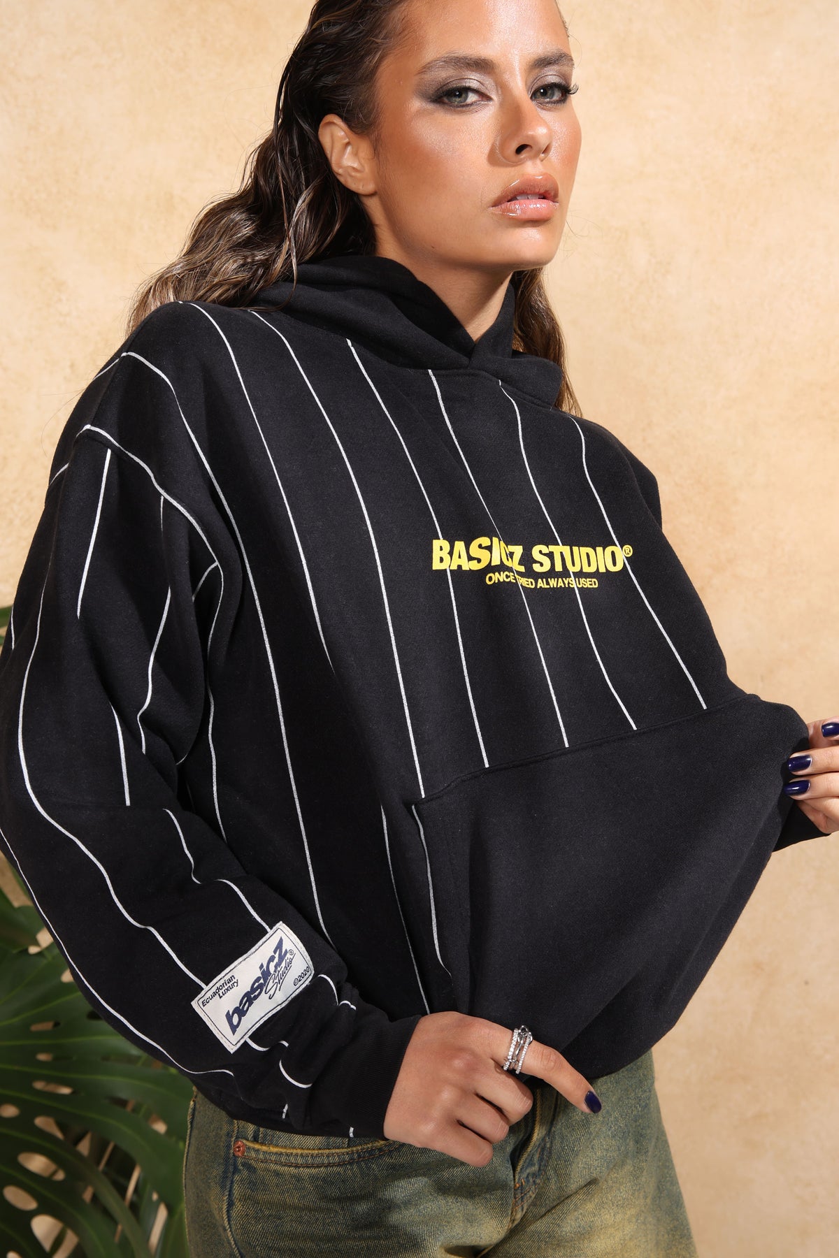 LOYALTY HOODIE — BLACK PINSTRIPE