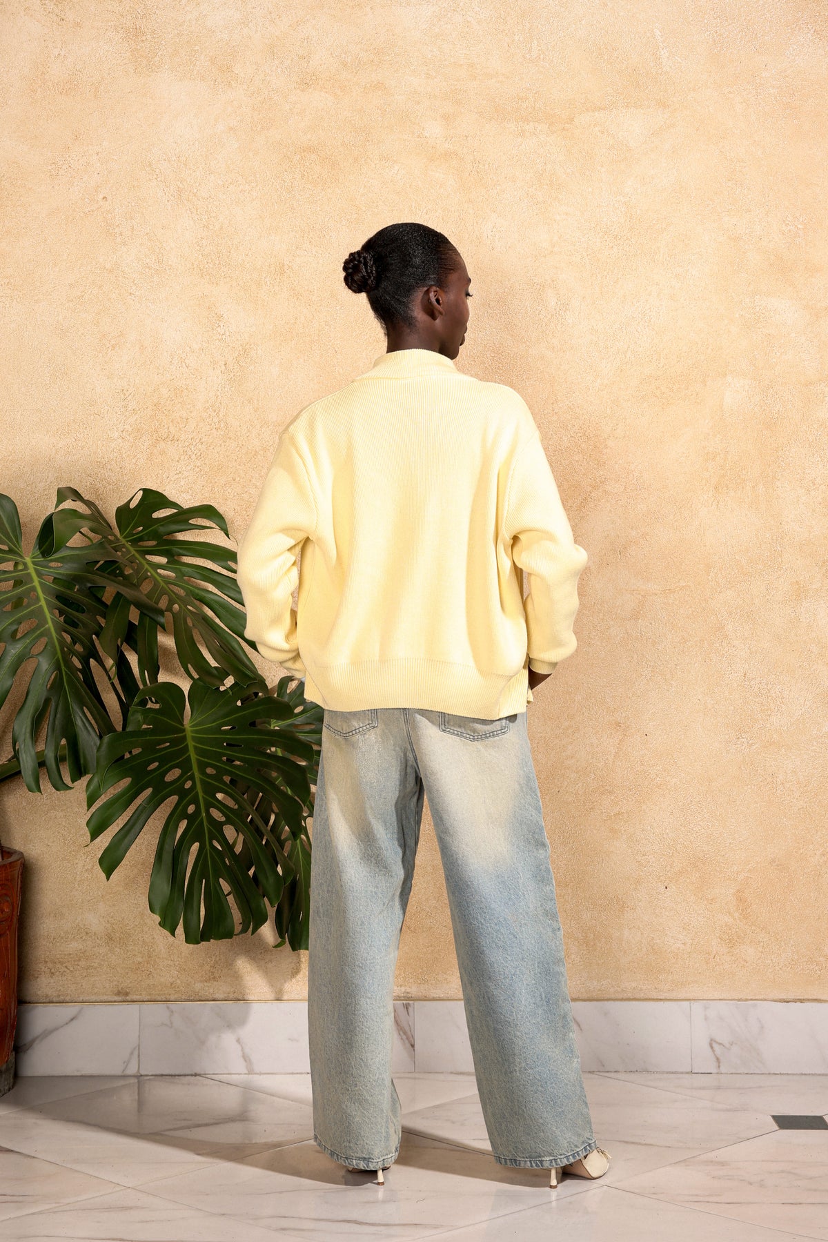 KNIT ZIP-UP — BUTTER