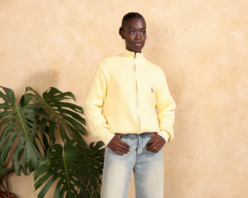 KNIT ZIP-UP — BUTTER