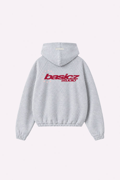 STAR HOODIE LIGHT GREY