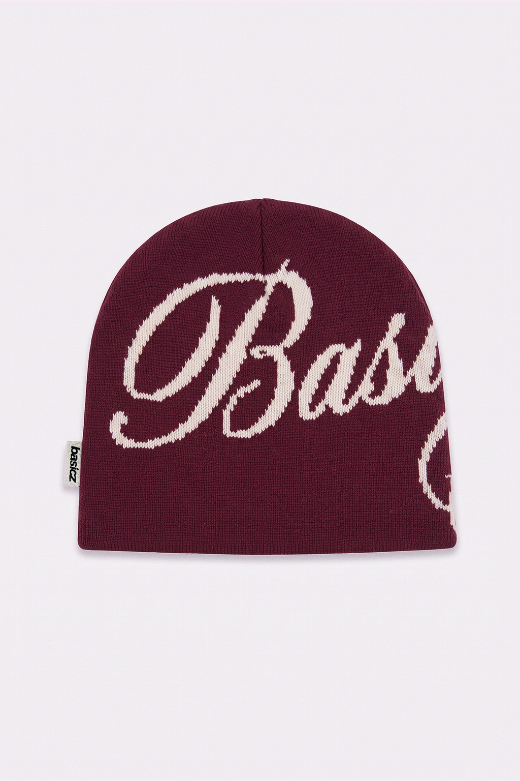 Beanie Script — Burgundy — frente
