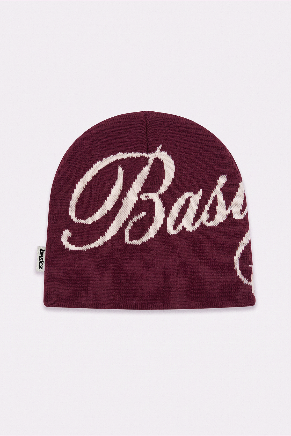 Beanie Script — Burgundy — frente