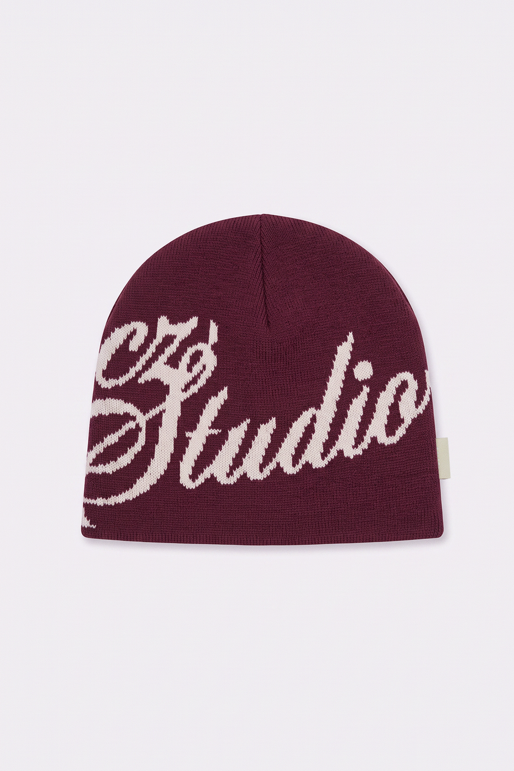 Beanie Script — Burgundy — espalda