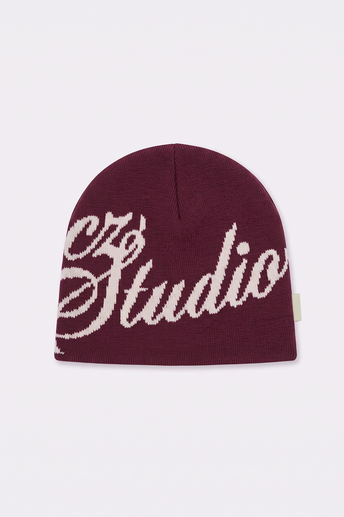 Beanie Script — Burgundy — espalda