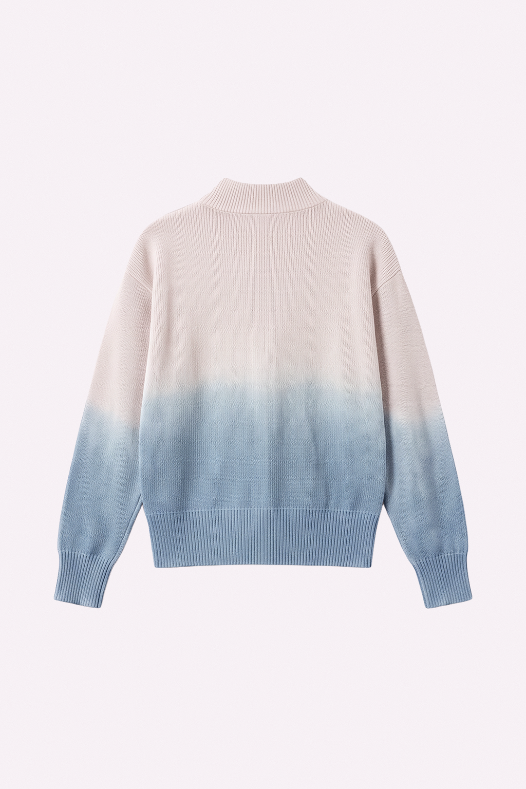 BLUE BLOOM KNIT DOUBLE ZIP-UP — DEGRADÉ, espalda