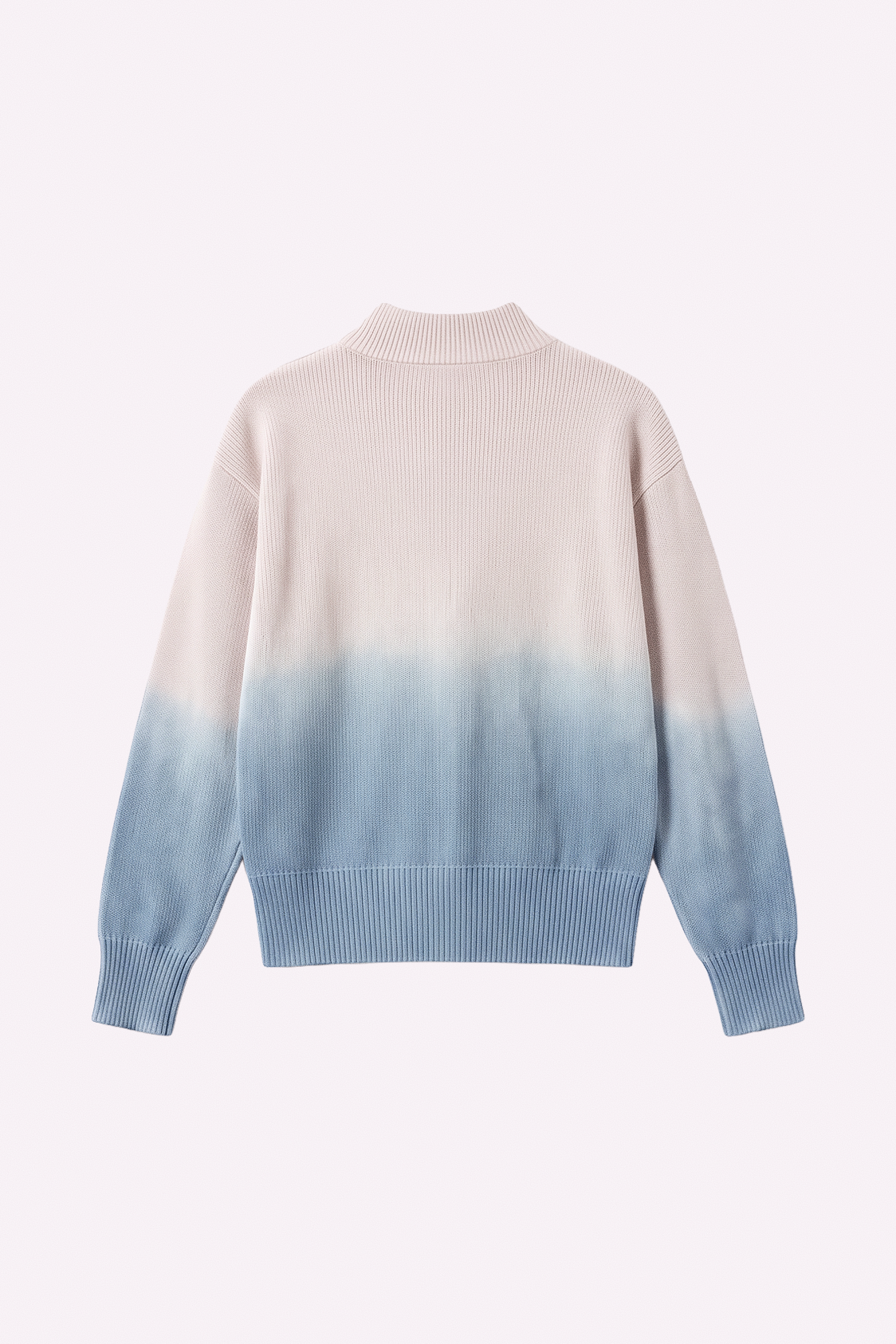 BLUE BLOOM KNIT DOUBLE ZIP-UP — DEGRADÉ, espalda