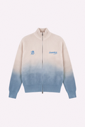 BLUE BLOOM KNIT DOUBLE ZIP-UP — DEGRADÉ, frente