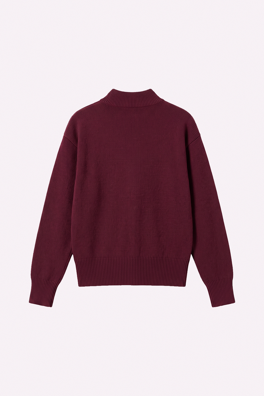 Knit Zip-Up — Burgundy — frente