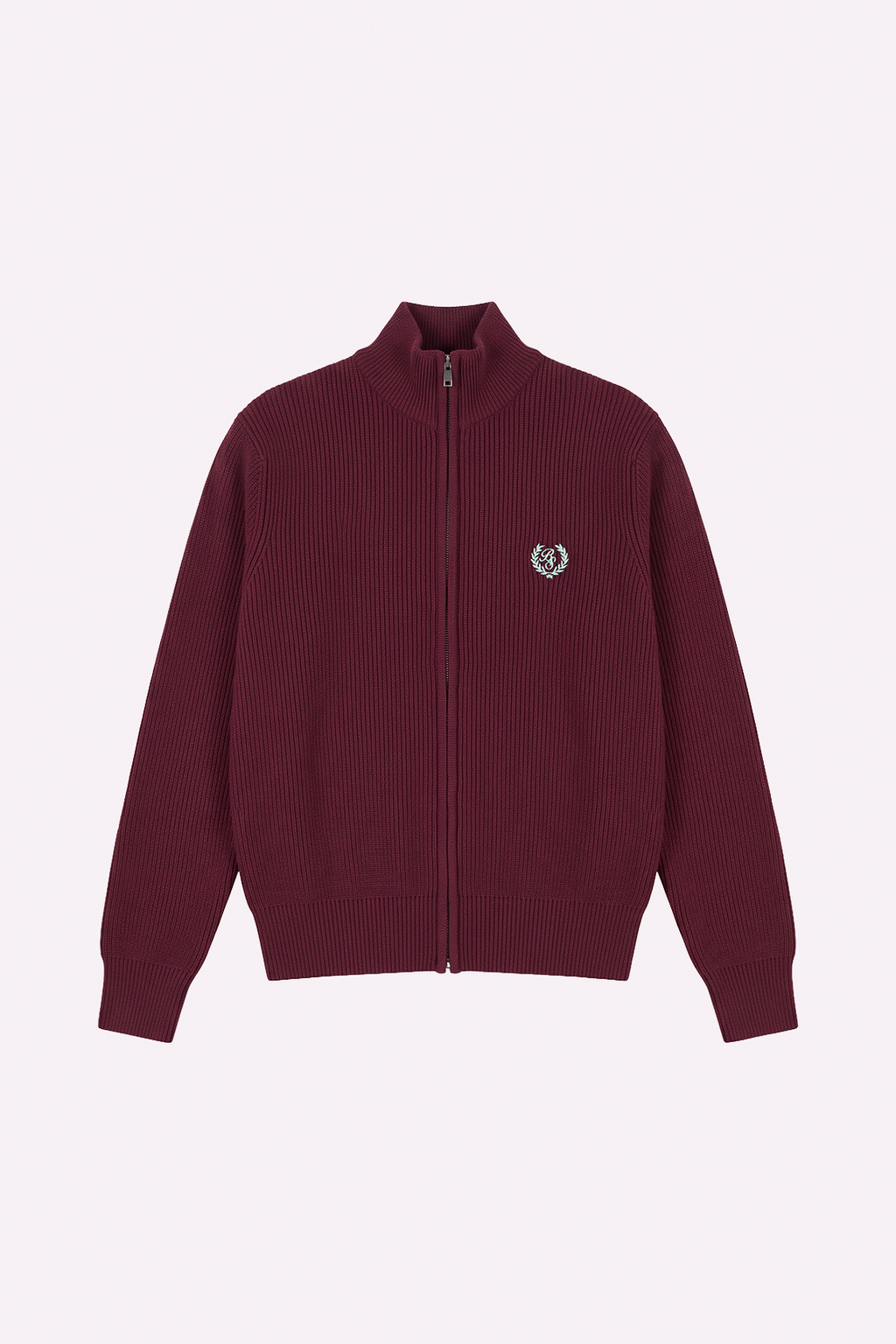 Knit Zip-Up — Burgundy — frente