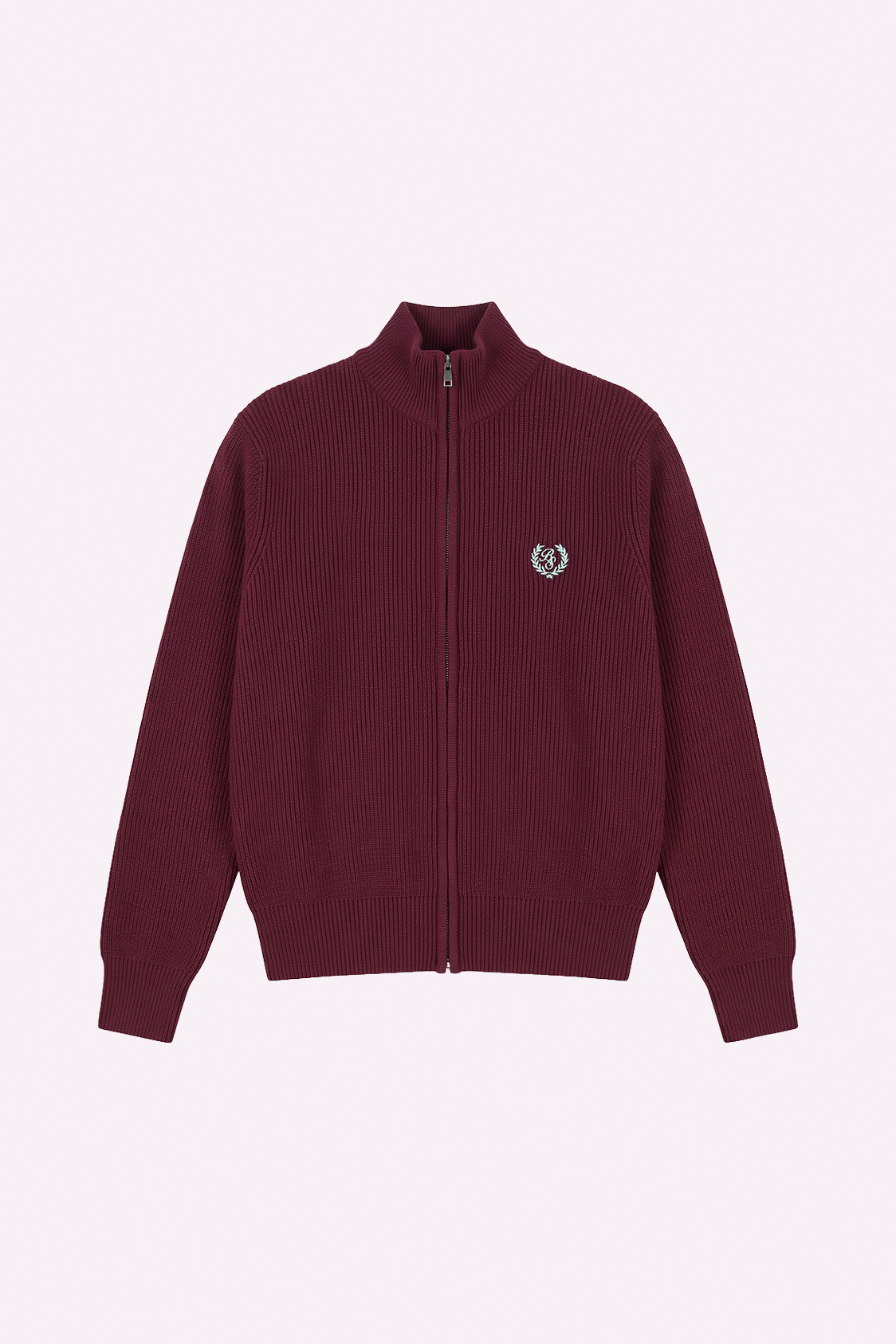 Knit Zip-Up — Burgundy — frente
