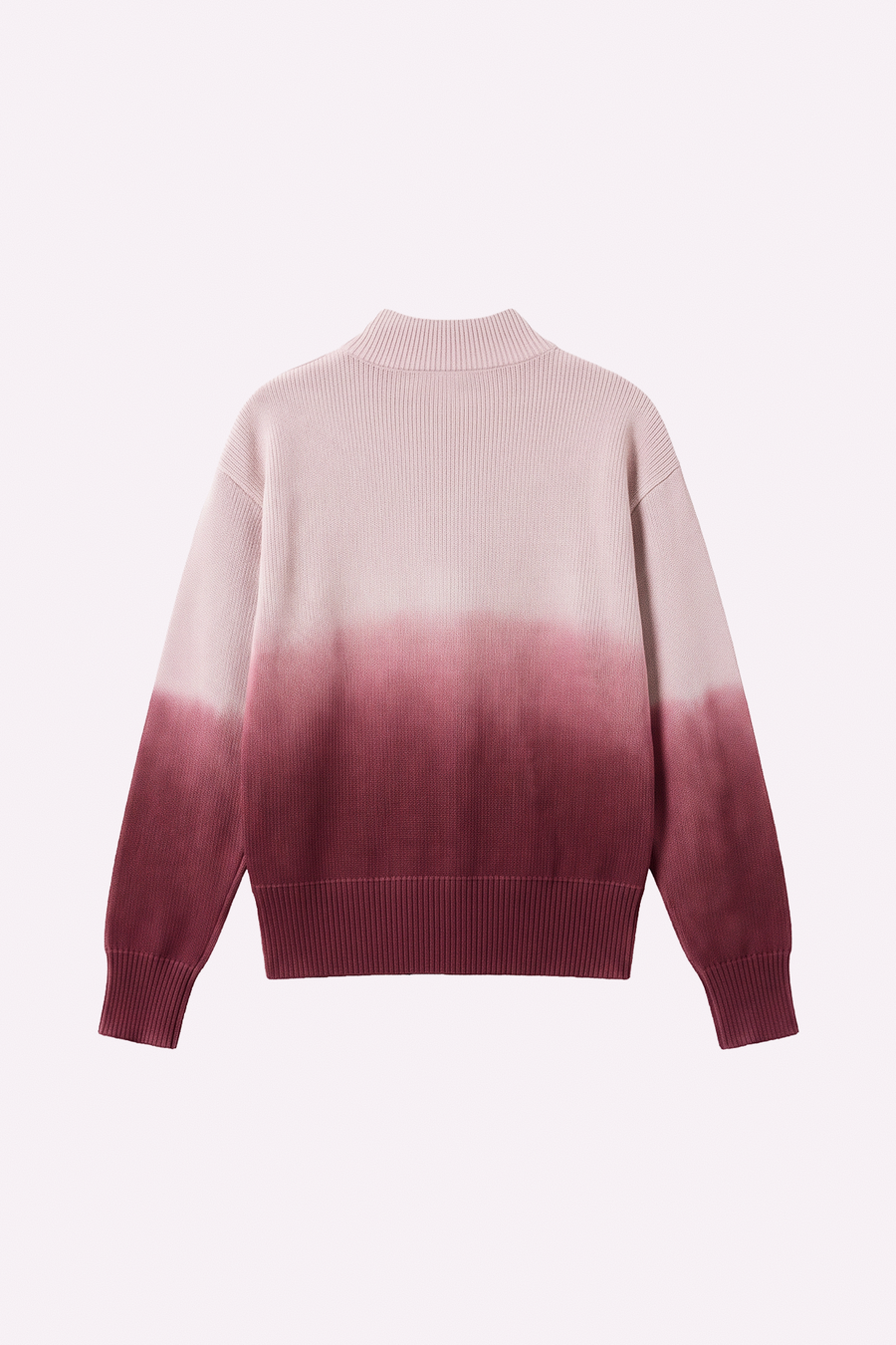BURGUNDY BLOOM KNIT DOUBLE ZIP-UP — DEGRADÉ, frente