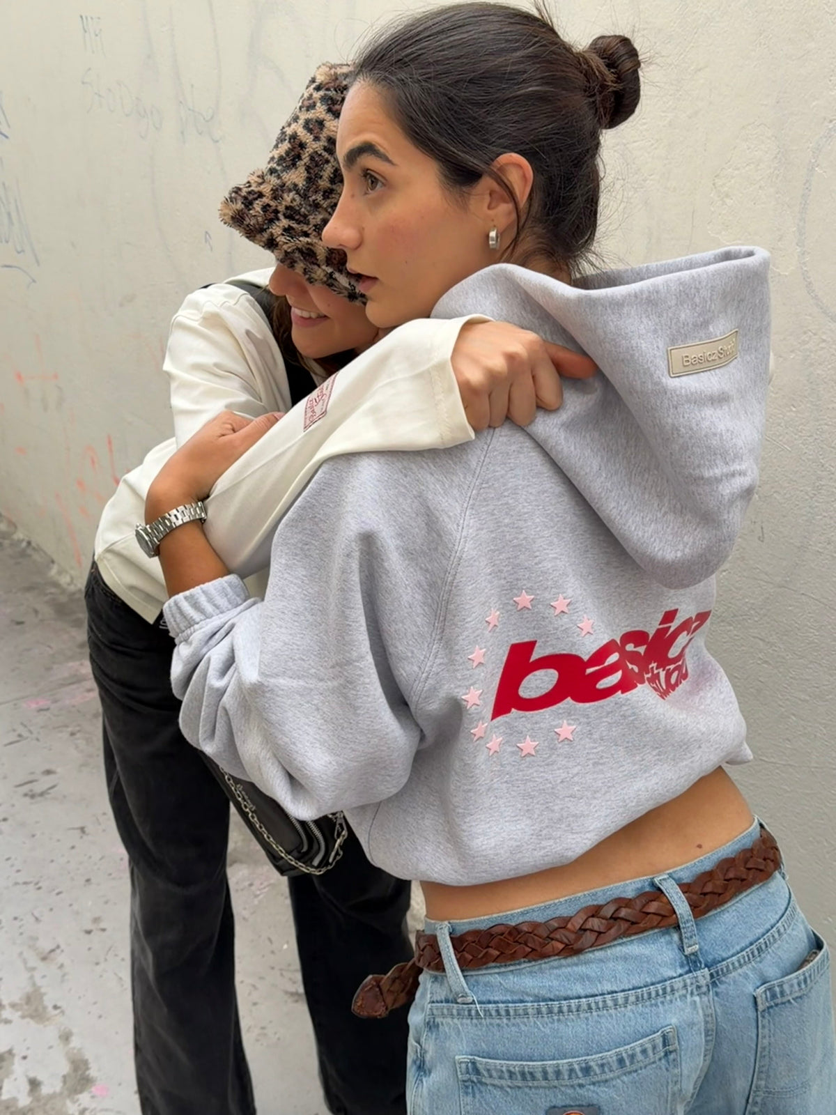 STAR HOODIE LIGHT GREY
