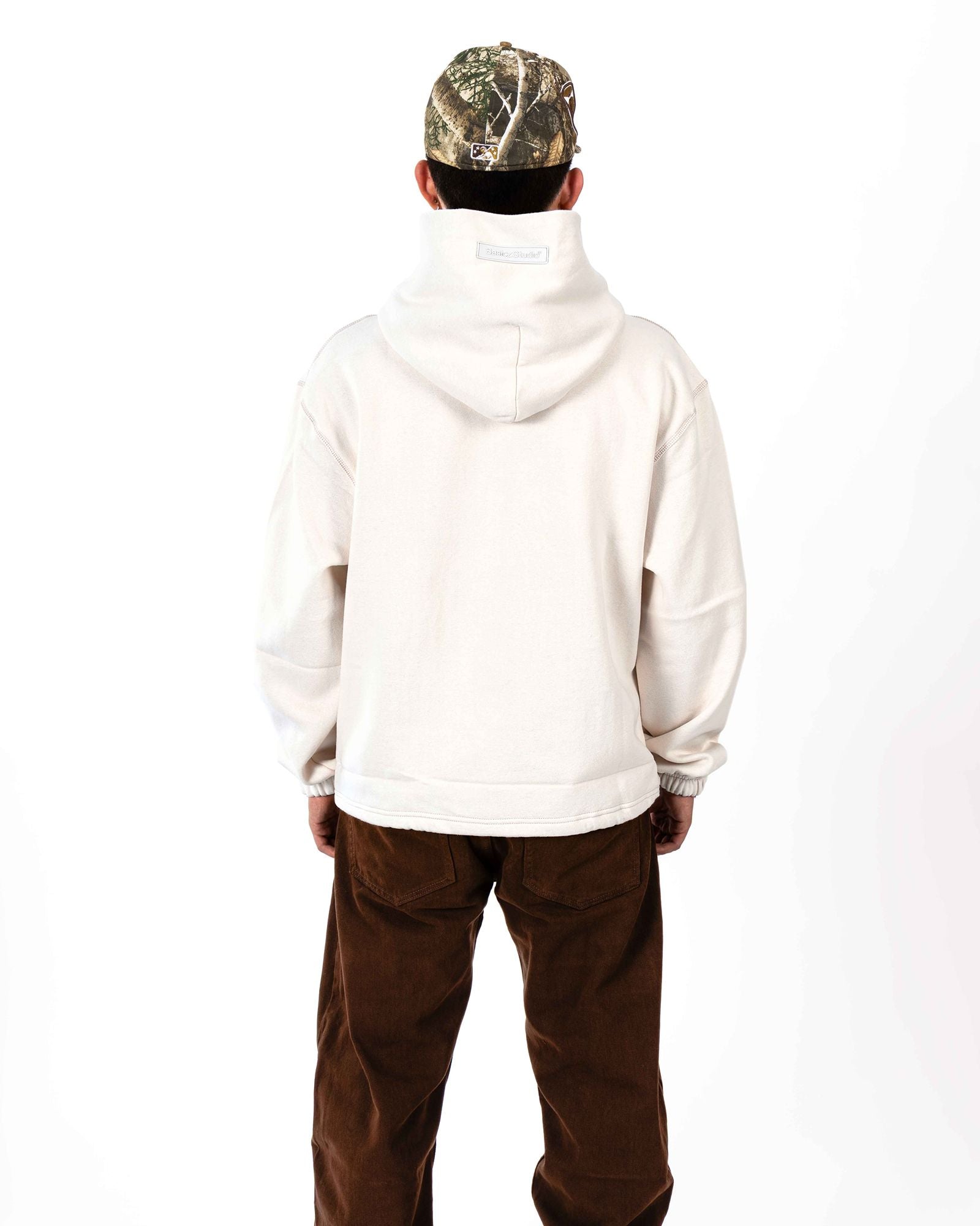 VINTAGE WHITE&BROWN HOODIE