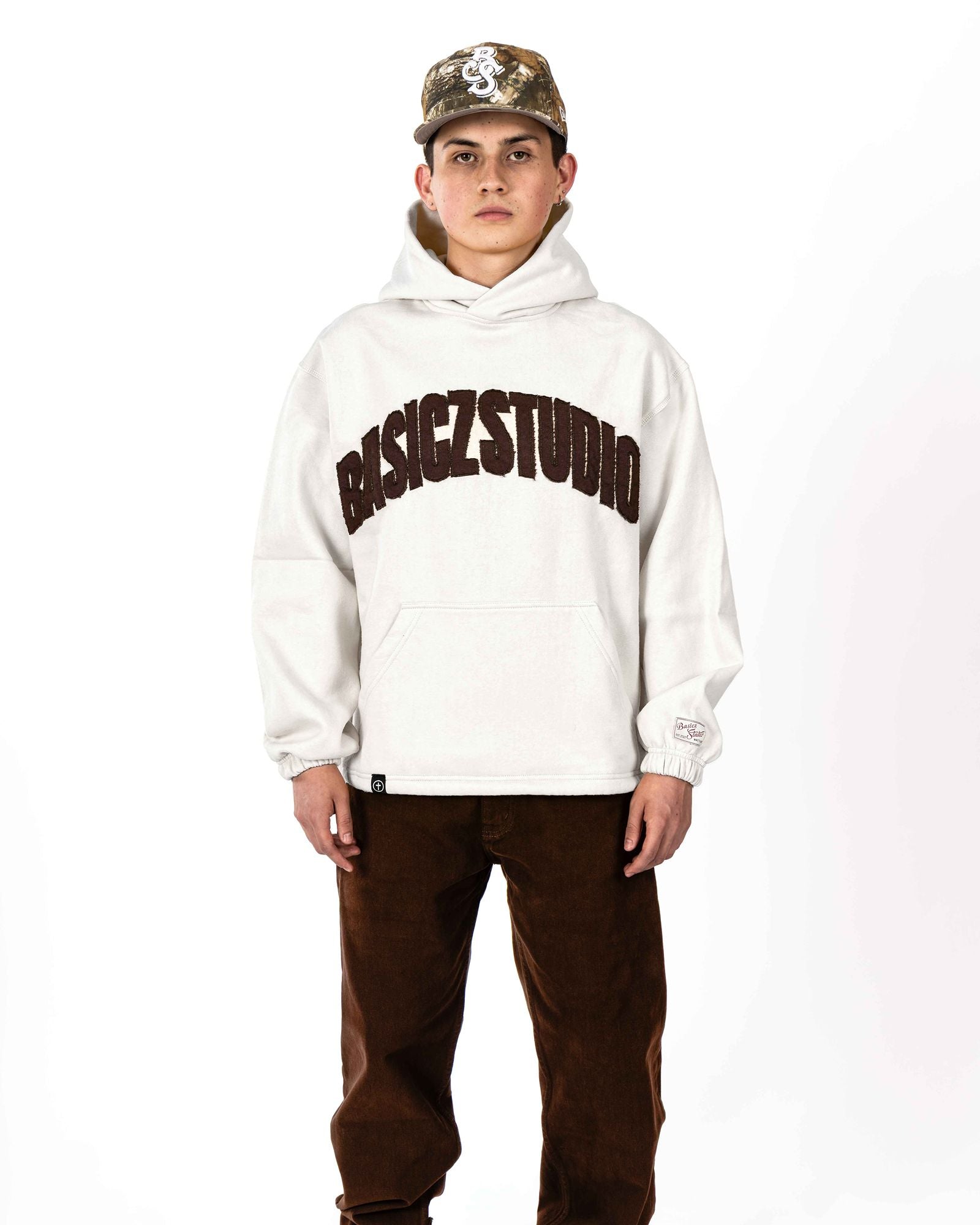 VINTAGE WHITE&BROWN HOODIE