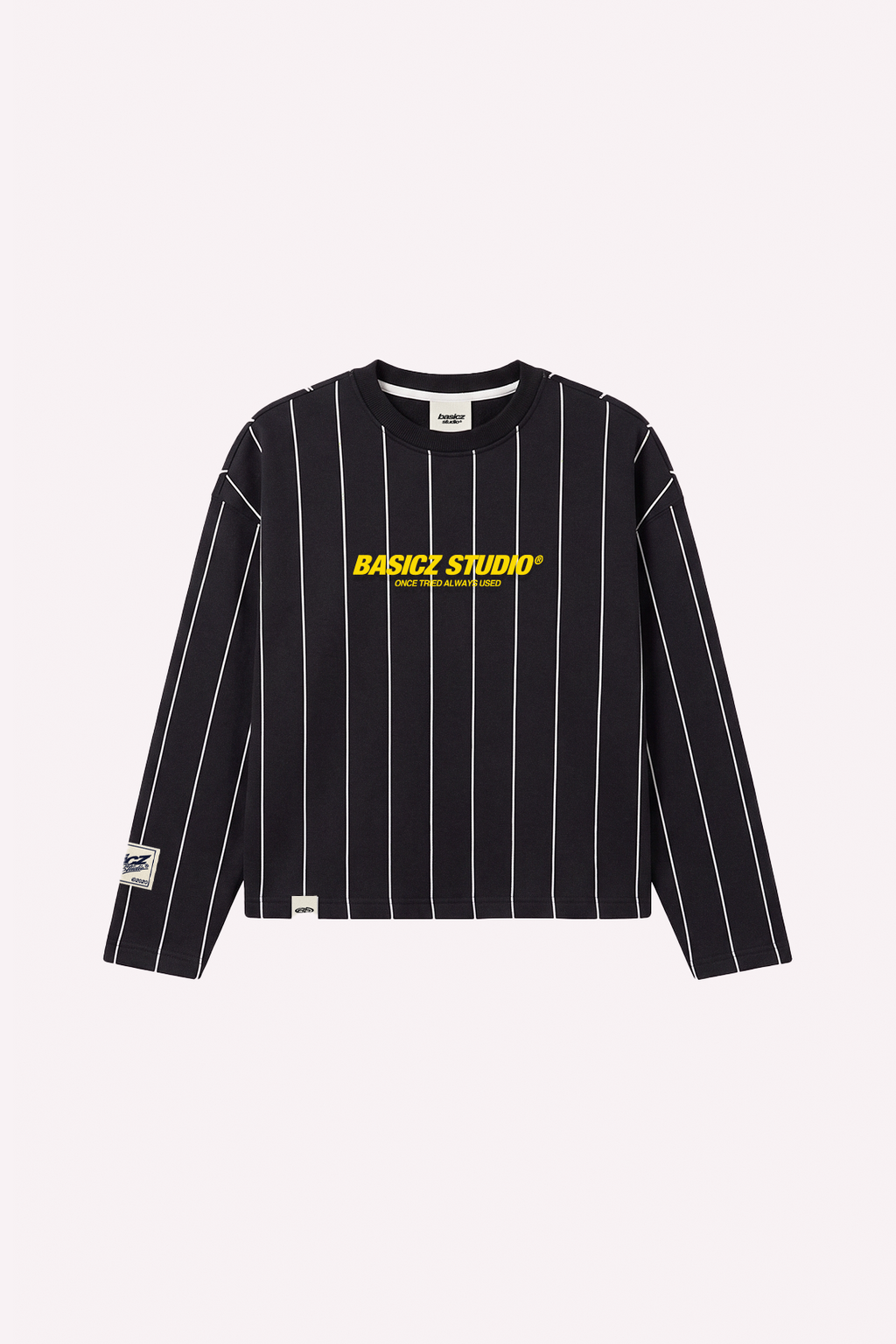 Loyalty Crewneck — Black Pinstripe — frente