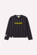 Loyalty Crewneck — Black Pinstripe — frente