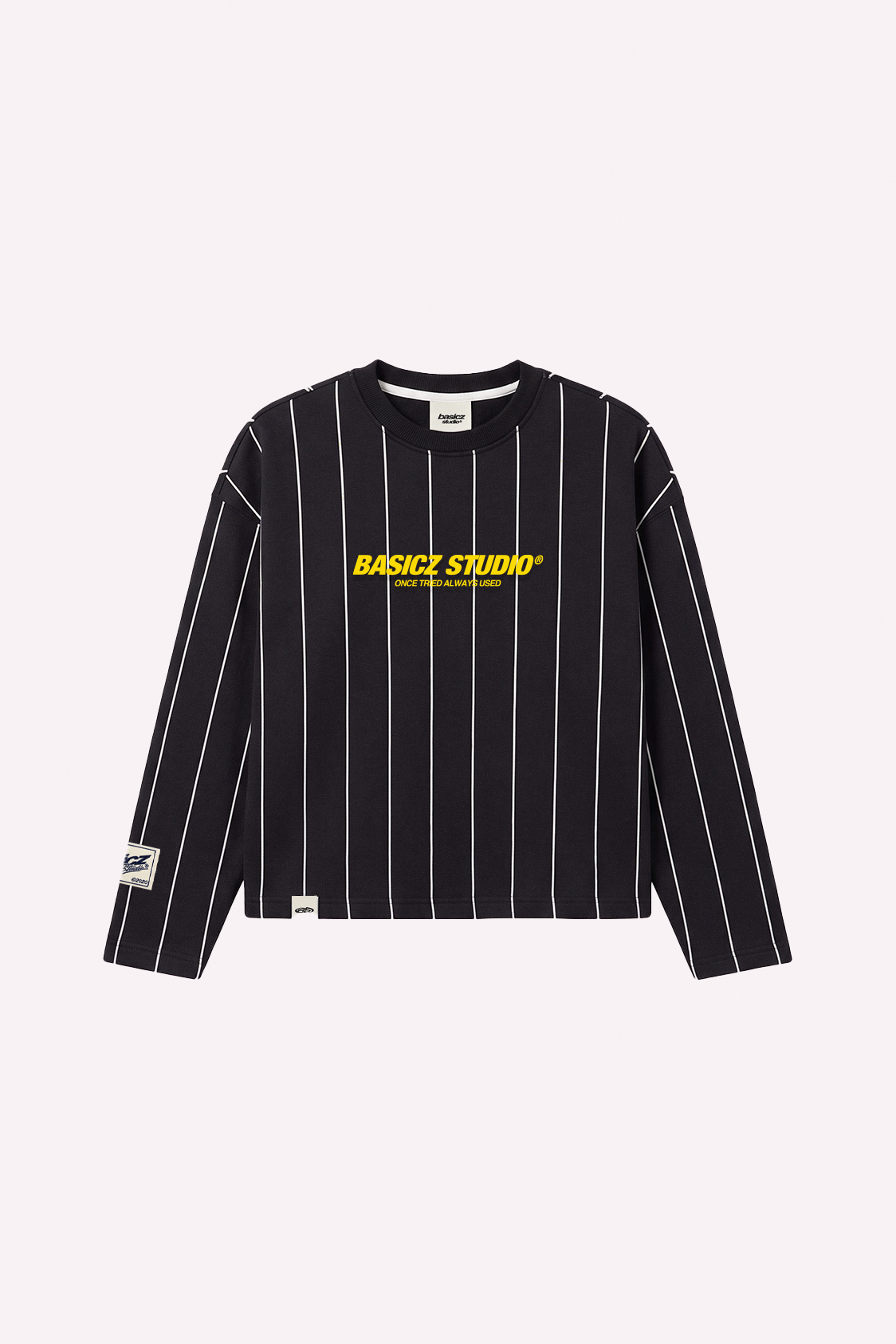 Loyalty Crewneck — Black Pinstripe — frente