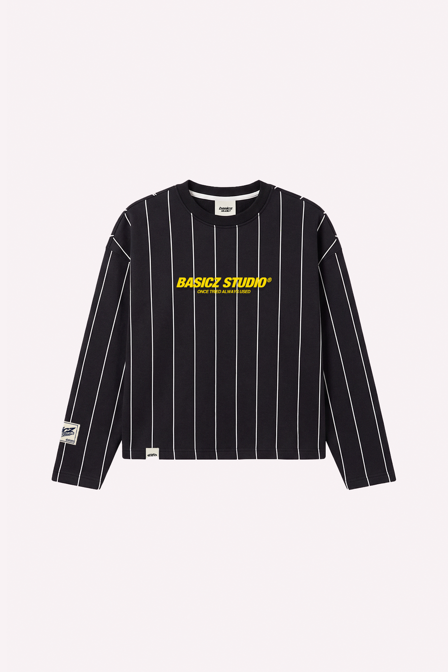 Loyalty Crewneck — Black Pinstripe — frente