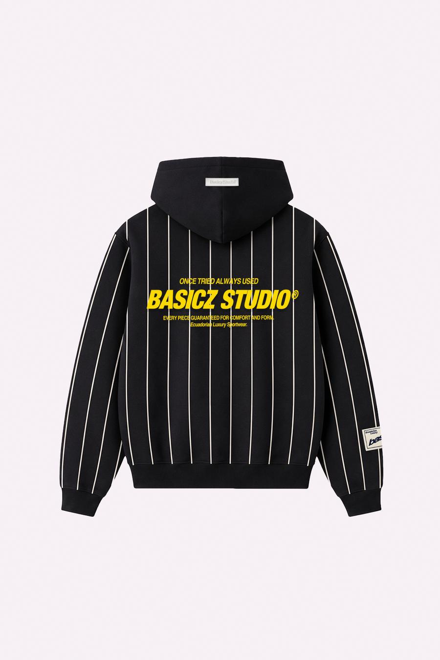 Loyalty Hoodie — Black Pinstripe — frente