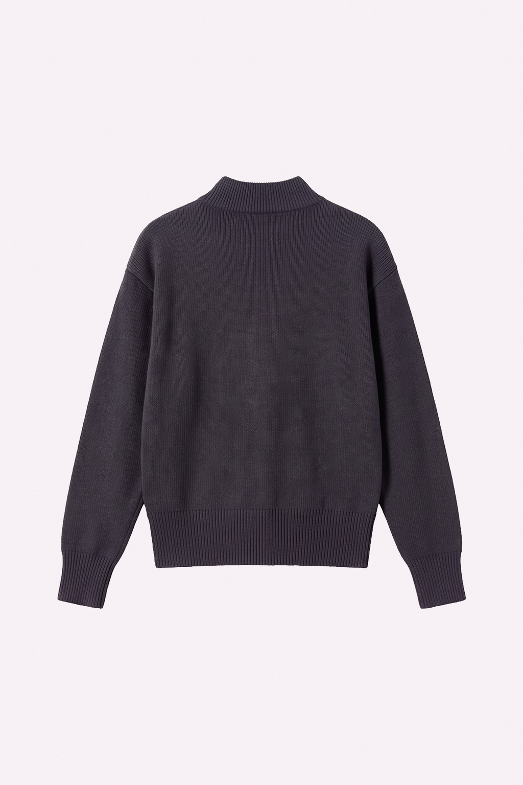 Knit Zip-Up — Shadow Grey — espalda