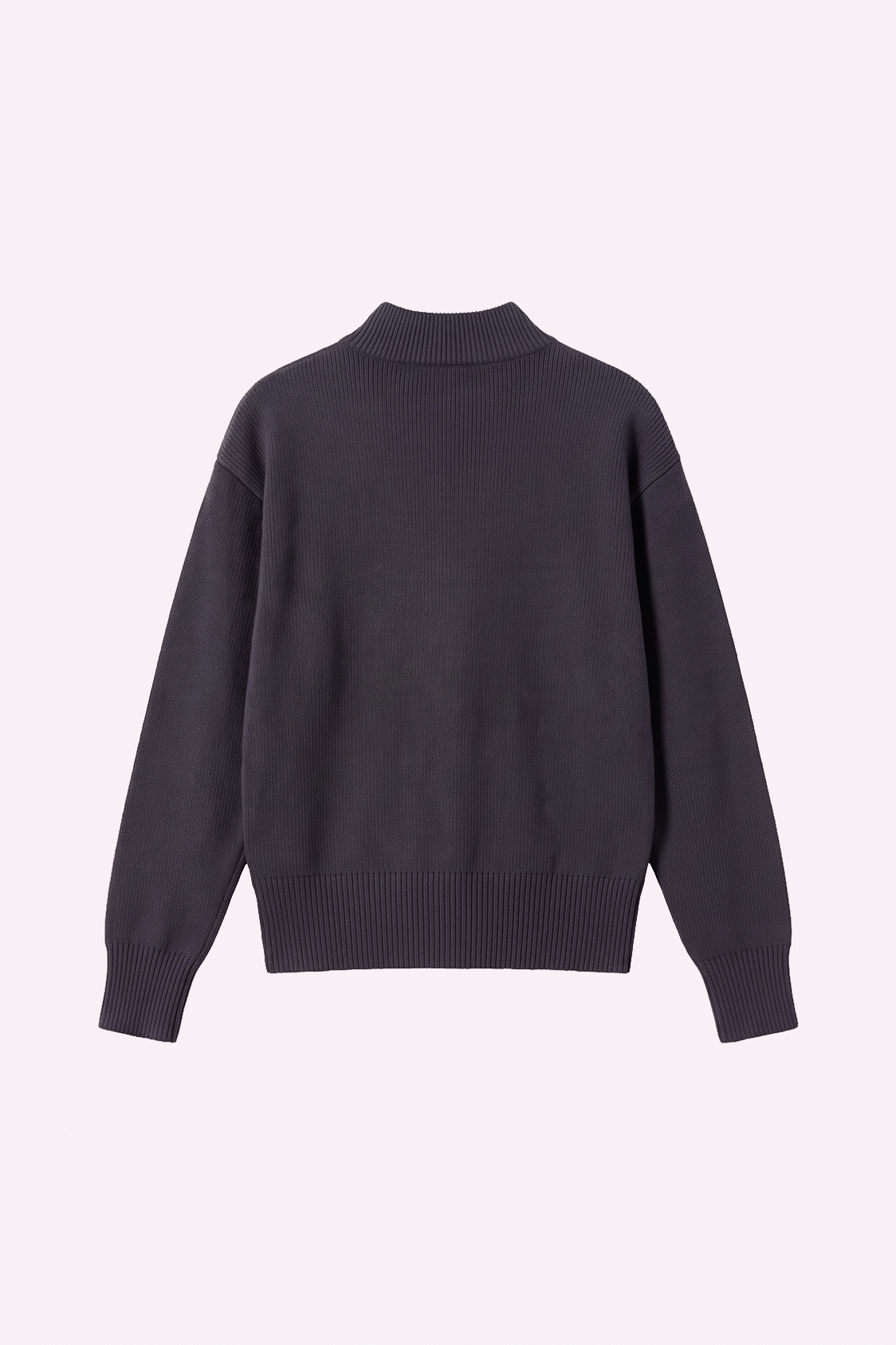 Knit Zip-Up — Shadow Grey — espalda