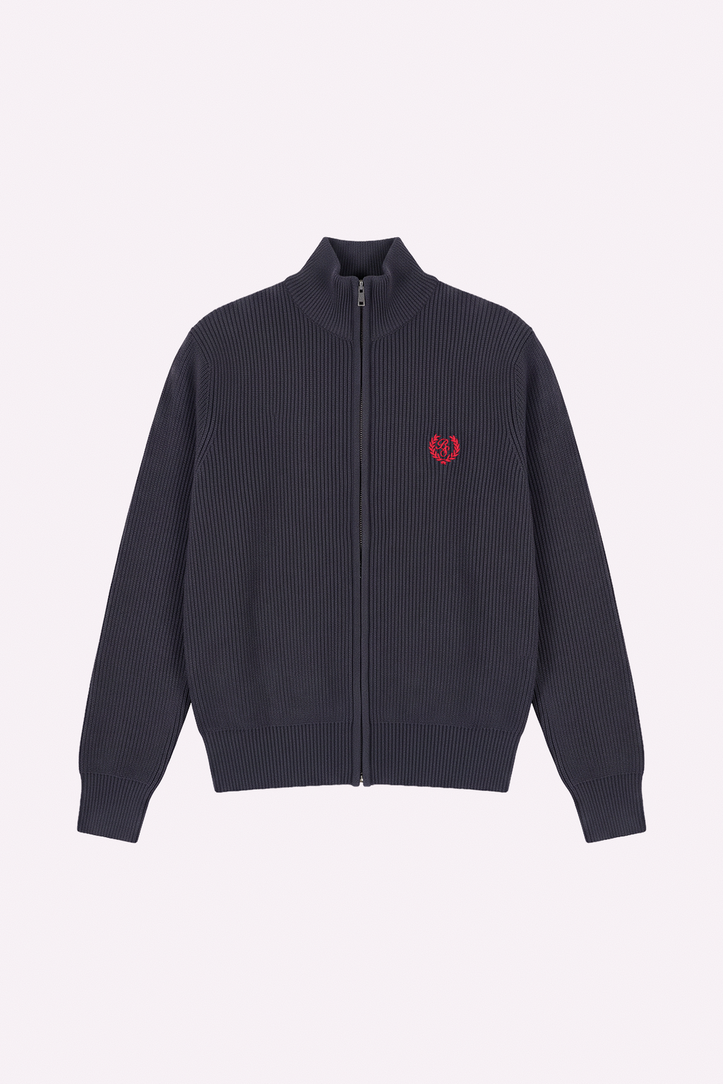 Knit Zip-Up — Shadow Grey — frente