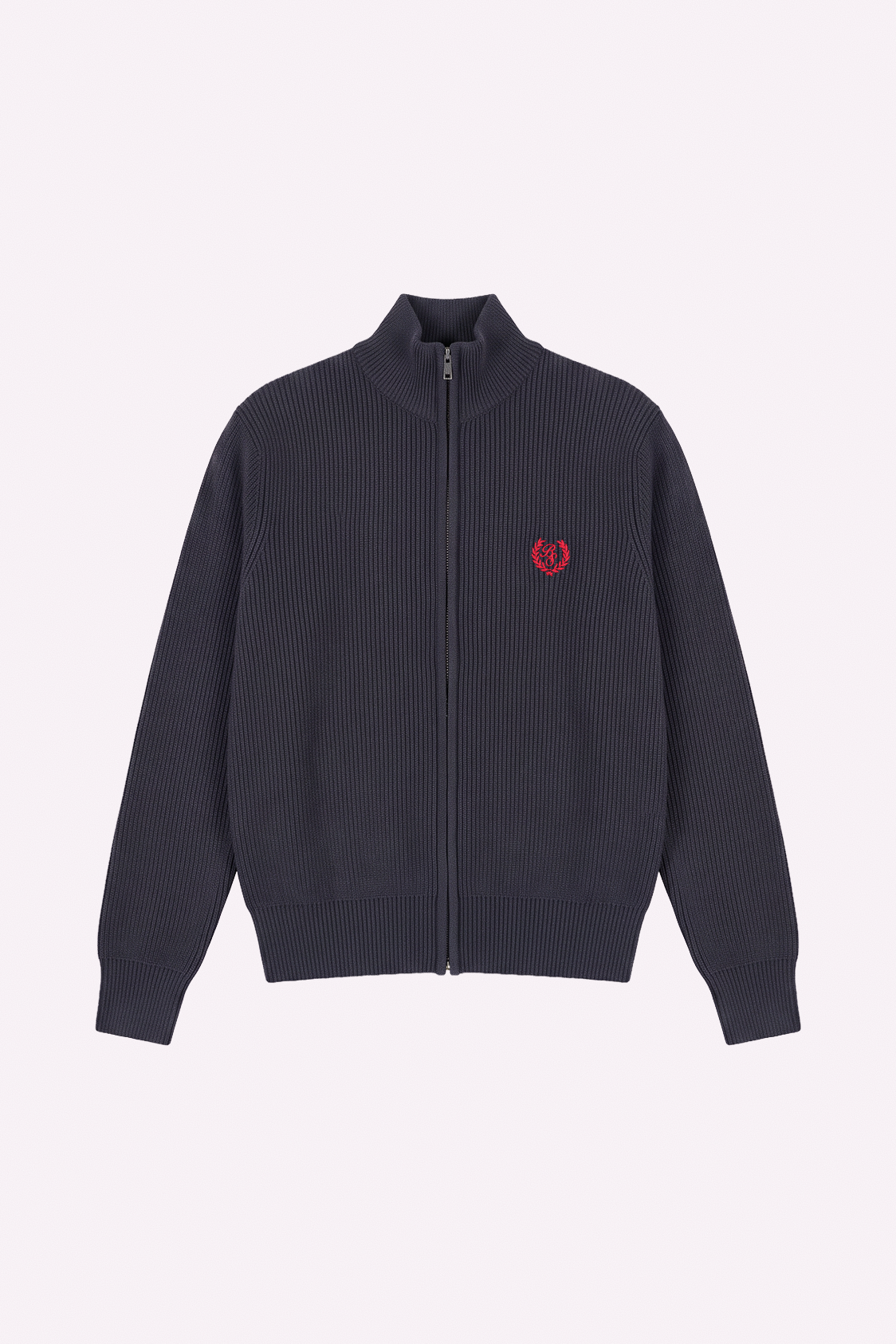 Knit Zip-Up — Shadow Grey — frente
