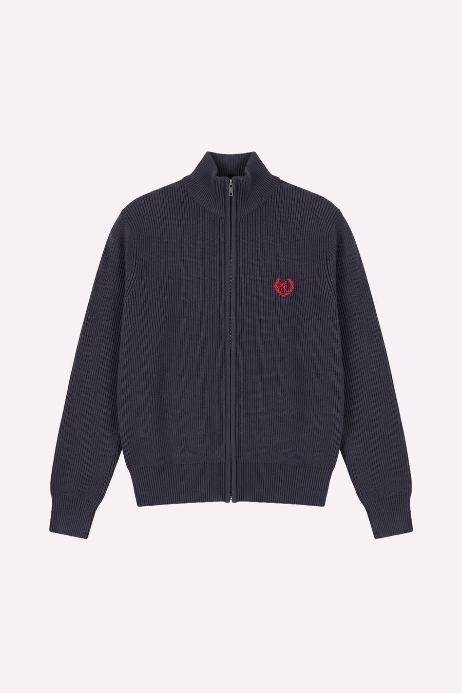 Knit Zip-Up — Shadow Grey — frente